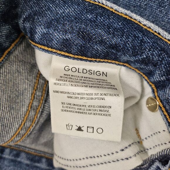 Goldsign Jeans Womens 27 Blue The Relaxed Straight Leg High-Rise Ankle Crop - Picture 6 of 12